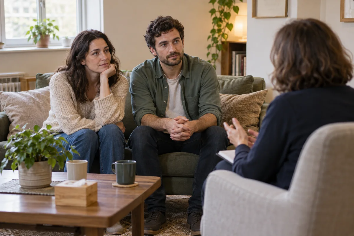 A couple attending their first counselling session
