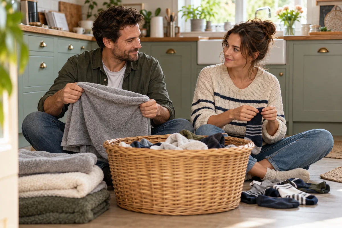 A couple planning household responsibilities together