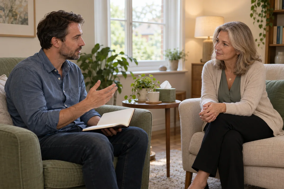 A client preparing a focused topic for one counselling session